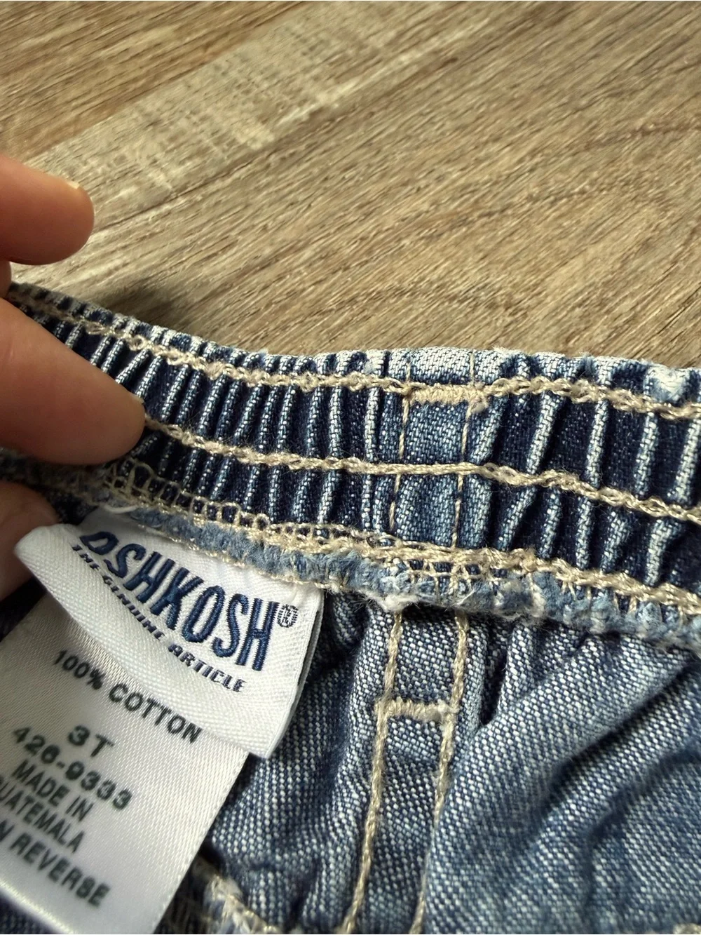 VTG OshKosh B'gosh Denim Bell Bottoms Flare Jeans Embroidered Floral Size 2T 3T